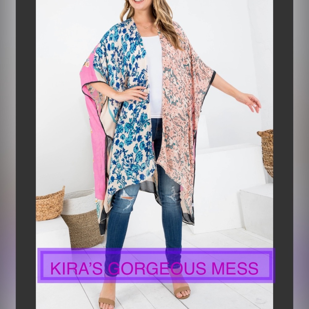 🍭💘BNWT💘🍭BOHO PATCH FLORAL KIMONO🍭💘GET IT PEFER ITS TOO LATE!!!💘🍭OS🍭💘